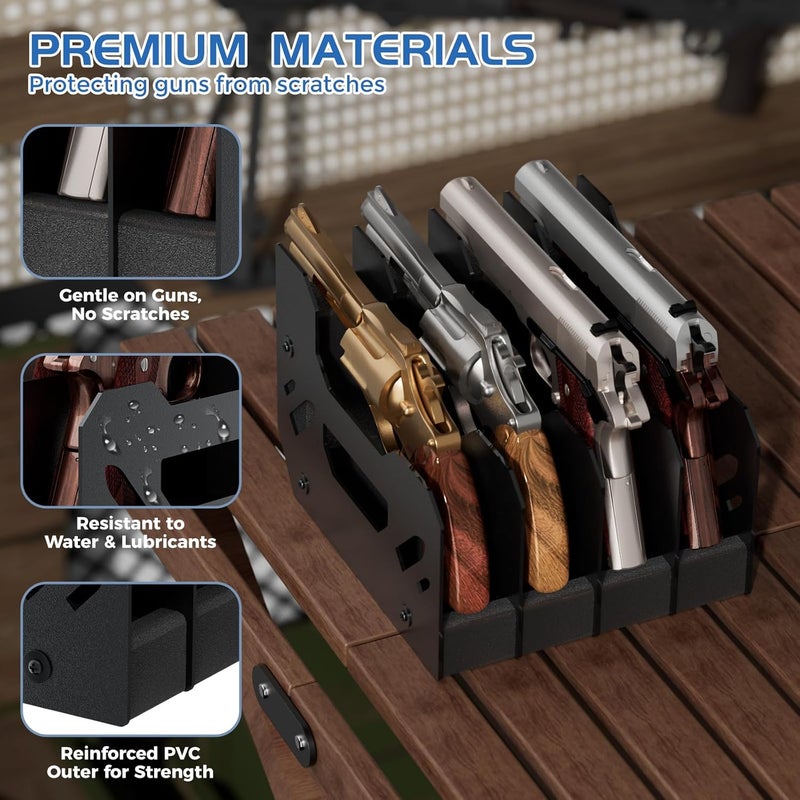 Airjam Gun Rack for Pistol, Soft Foam Pistol Rack for Gun Safe, Cabinet, Storage, Durable Handgun Stand Organizer Accessories with Moisture&Scratch Resistance&Anti-Slip - Image 5